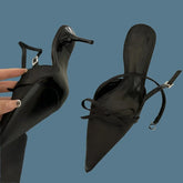 Silk Stripper Belt Buckle Thin Heels Shoes